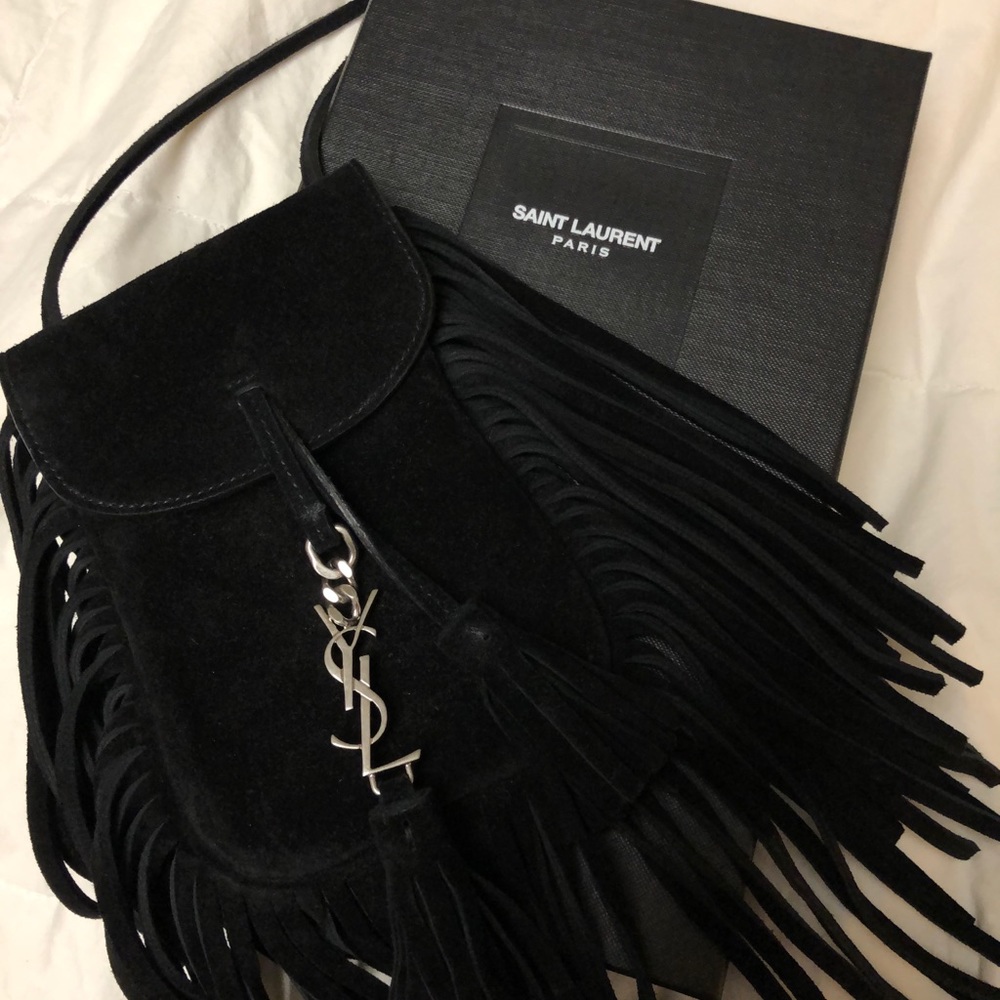 YSL suede fringe crossbody bag